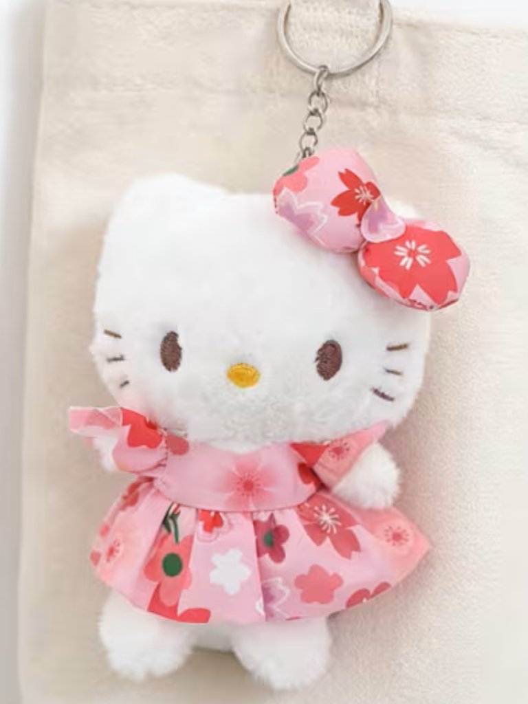 Adorable Plush Hello Kitty Keychain 5in